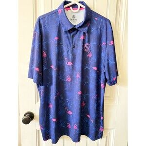 Scales Gear The Flamingo Golf Polo Shirt Mens XLarge XL Blue PGA Resort Tropical